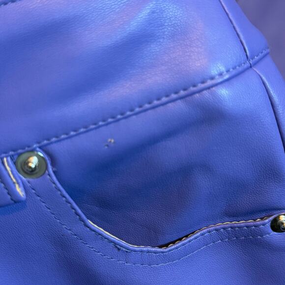 Vero Moda Women’s XS Purple Faux Leather Pleather Vegan Straight Leg Pants Rave - Picture 8 of 8